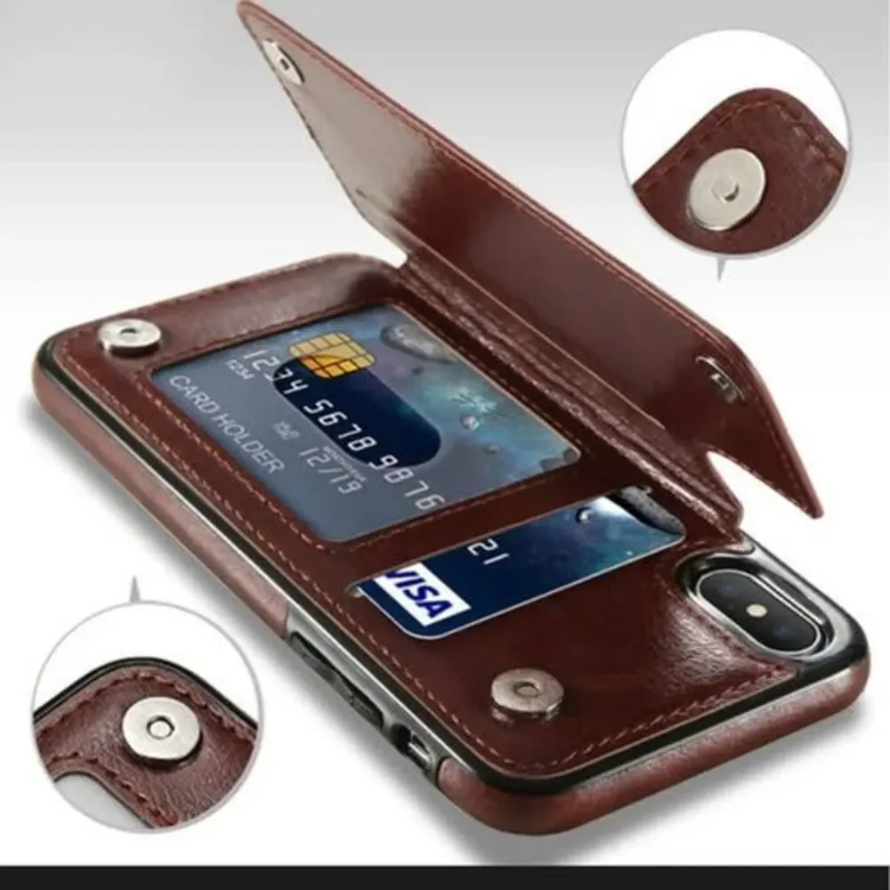 Luxury Slim Fit Premium Leather Cover For iPhone 11 12 mini Pro XR XS Max X 6 6s